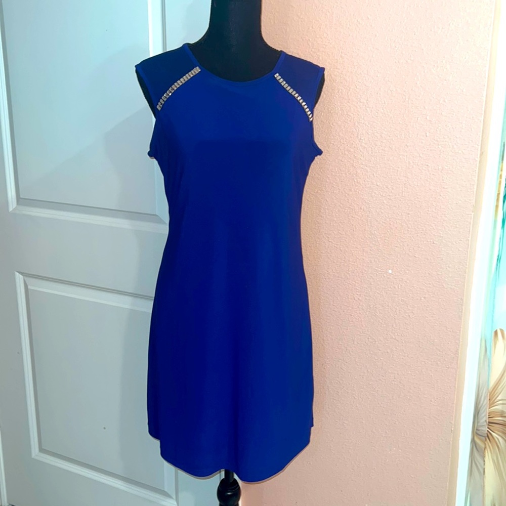 Sleeveless Blue Shift Dress